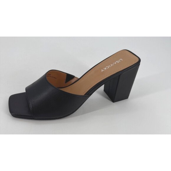 Lisa Vicky Womens Sandals Vital Black Nappa Open Toe Block Heel 9.5 - Picture 9 of 11